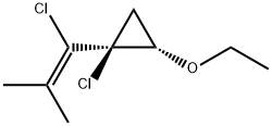 Cyclopropane, 1-chloro-1-(1-chloro-2-methyl-1-propenyl)-2-ethoxy-, cis- (9CI) 结构式