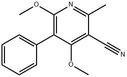 3-Cyano-4,6-dimethoxy-2-methyl-5-phenylpyridine Struktur