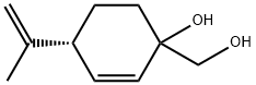 (4R)-1-ヒドロキシ-4-(1-メチルエテニル)-2-シクロヘキセン-1-メタノール 化学構造式