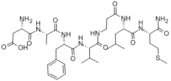 ASP-ALA-PHE-VAL-Β-ALA-LEU-MET-NH2, 127633-71-0, 结构式