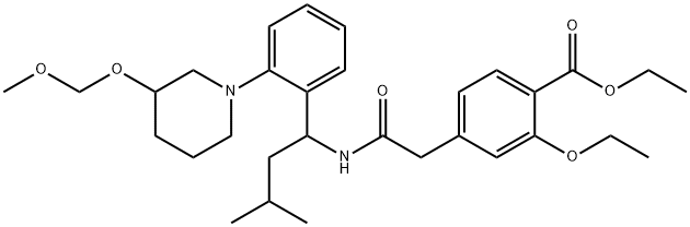3’-Hydroxy-3’-O-methoxymethyl Repaglinide Ethyl Ester
(Mixture of Diastereomers) Structure