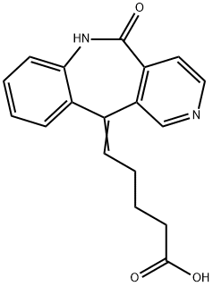 Pentanoic acid, 5-(5,6-dihydro-5-oxo-11H-pyrido(4,3-c)(1)benzazepin-11 -ylidene)- 化学構造式