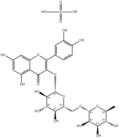 3-[[6-O-(6-Deoxy-alpha-L-mannopyranosyl)-beta-D-glucopyranosyl]oxy]-2-(3,4-dihydroxyphenyl)-5,7-dihydroxy-4H-1-benzopyran-4-one sulfate|硫酸芦丁