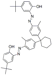 2,2'-[シクロヘキシリデンビス[(2-メチル-4,1-フェニレン)アゾ]]ビス(4-tert-ブチルフェノール) 化学構造式