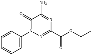 ETHYL 5-AMINO-6-OXO-1-PHENYL-1,6-DIHYDRO-1,2,4-TRIAZINE-3-CARBOXYLATE 化学構造式