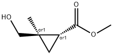 Cyclopropanecarboxylic acid, 2-(hydroxymethyl)-2-methyl-, methyl ester, trans- Structure