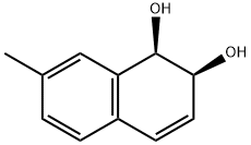 cis-1,2-ジヒドロキシ-1,2-ジヒドロ-7-メチルナフタレン 化学構造式