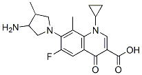 7-(3-amino-4-methyl-1-pyrrolidinyl)-1-cyclopropyl-1,4-dihydro-6-fluoro-8-methyl-4-oxoquinoline-3-carboxylic acid 化学構造式