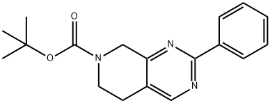 2-苯基-5,8-二氢吡啶并[3,4-D]嘧啶-7(6H)-羧酸叔丁酯, 1279816-05-5, 结构式