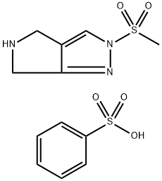 ベンゼンスルホン酸2-(メチルスルホニル)-2,4,5,6-テトラヒドロピロロ[3,4-C]ピラゾール 化学構造式