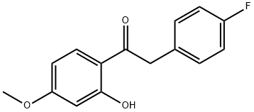 2-(4-フルオロフェニル)-2'-ヒドロキシ-4'-メトキシアセトフェノン 化学構造式