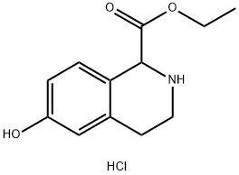 6-HYDROXY-1,2,3,4-TETRAHYDRO-ISOQUINOLINE-1-CARBOXYLIC ACID ETHYL ESTER HYDROCHLORIDE 结构式