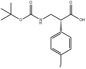 (R)-3-tert-Butoxycarbonylamino-2-(4-fluoro-phenyl)-propionic acid 化学構造式