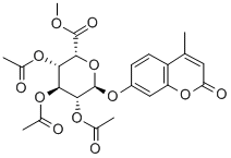 4-Methylumbelliferyl2,3,4-tri-O-acetyl-a-L-idopyranosiduronicacidmethylester 结构式