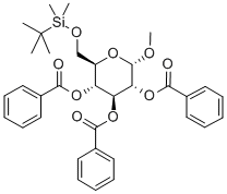 Methyl-6-O-(tert.-butyldimethylsilyl)-2,3,4-tri-O-benzoyl-α-D-glucopyranoside Struktur