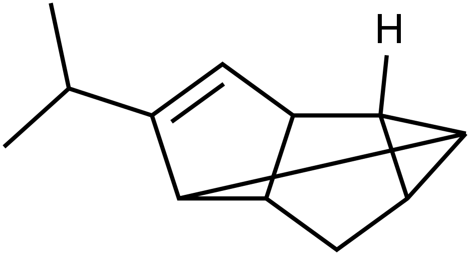 1,2,4-Methenopentalene,1,2,3,3a,4,6a-hexahydro-5-(1-methylethyl)-,(1R)-(9CI) 化学構造式