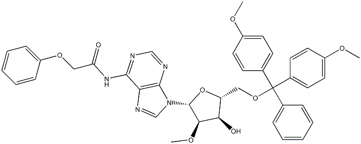 5'-O-[二(4-甲氧基苯基)苯基甲基]-2'-O-甲基-N-(2-苯氧基乙酰基)腺苷,128219-81-8,结构式