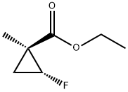 Cyclopropanecarboxylic acid, 2-fluoro-1-methyl-, ethyl ester, trans- (9CI) Structure