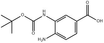 4-aMino-3-((tert-butoxycarbonyl)aMino)benzoic acid Struktur
