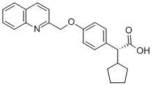 (2R)-2-cyclopentyl-2-[4-(quinolin-2-ylmethoxy)phenyl]acetic acid Struktur