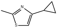 4-シクロプロピル-2-メチル-1,3-チアゾール 化学構造式