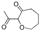 3-Oxepanone, 2-acetyl- (9CI) Structure