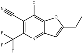7-chloro-2-ethyl-5-(trifluoroMethyl)furo[3,2-b]pyridine-6-carbonitrile Struktur