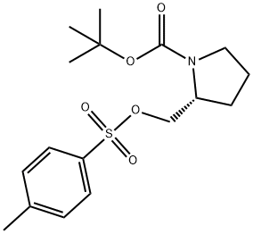 (R)-2-(甲苯磺酰氧基甲基)吡咯烷-1-甲酸叔丁酯,128510-88-3,结构式