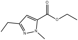 3-エチル-1-メチル-1H-ピラゾール-5-カルボン酸エチル 化学構造式
