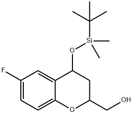 4-tert-Butyldimethylsilyloxy-6-fluoro-2-hydroxymethyl-3,4-dihydro-2H-1-benzopyran 
(Mixture of Diastereomers),1286156-10-2,结构式