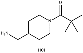 1-[4-(アミノメチル)ピペリジン-1-イル]-2,2-ジメチルプロパン-1-オン塩酸塩 化学構造式