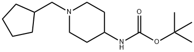 TERT-ブチル 1-(シクロペンチルメチル)ピペリジン-4-イルカルバメート 化学構造式