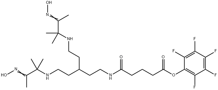 5-[[5-[[2-(Hydroxyimino)-1,1-dimethylpropyl]amino]-3-[2-[[2-(hydroxyimino)-1,1-dimethylpropyl]amino]ethyl]pentyl]amino]-5-oxo-pentanoic Acid 2,3,4,5,6-Pentafluorophenyl Ester 结构式