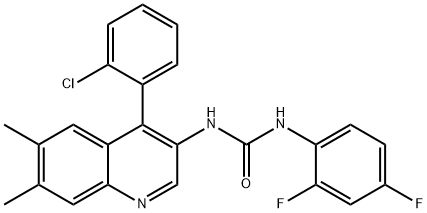 1-[4-(2-chlorophenyl)-6,7-dimethyl-quinolin-3-yl]-3-(2,4-difluoropheny l)urea,128831-46-9,结构式