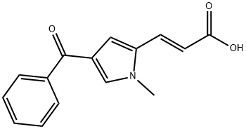 (E)-3-(4-苯甲酰基-1-甲基-1H-吡咯-2-基)丙烯酸, 128843-46-9, 结构式