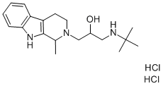 2H-Pyrido(3,4-b)indole-2-ethanol, 1,3,4,9-tetrahydro-alpha-(((1,1-dime thylethyl)amino)methyl-1-methyl-, dihydrochloride 结构式