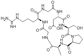 シクロ(-GLY-ARG-GLY-ASP-SER-PRO-ALA) 化学構造式