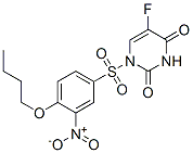1-(4-butoxy-3-nitro-phenyl)sulfonyl-5-fluoro-pyrimidine-2,4-dione 化学構造式