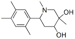 1,3-dimethyl-6-(2,4,5-trimethylphenyl)piperidine-3,4-diol 化学構造式