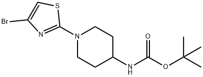 TERT-BUTYL (1-(4-BROMOTHIAZOL-2-YL)PIPERIDIN-4-YL)CARBAMATE, 1289050-83-4, 结构式