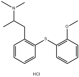 Benzeneethanamine, 2-((2-methoxyphenyl)thio)-N,N,alpha-trimethyl-, hyd rochloride 化学構造式