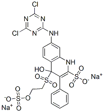 2-Naphthalenesulfonic acid, 7-(4,6-dichloro-1,3,5-triazin-2-yl)amino-4-hydroxy-3-4-2-(sulfooxy)ethylsulfonylphenylazo-, disodium salt 结构式