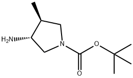 tert-butyl (3R,4S)-3-amino-4-methylpyrrolidine-1-carboxylate Struktur
