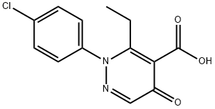 2-(4-chlorophenyl)-3-ethyl-5-oxo-pyridazine-4-carboxylic acid Struktur