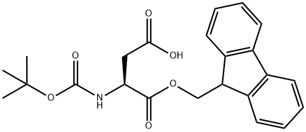 N-叔丁氧羰基-L-天冬氨酸 1-(9H-芴-9-基甲基)酯,129046-87-3,结构式