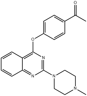 Acetophenol, 4-(2-(4-methyl-1-piperzinyl)-4-quinazolinyloxy)- 化学構造式
