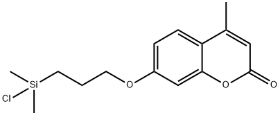 7-[3-(CHLORODIMETHYLSILYL)PROPOXY-4-METHYLCOUMARIN 化学構造式