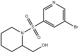 (1-(5-broMopyridin-3-ylsulfonyl)piperidin-2-yl)Methanol,1291384-33-2,结构式