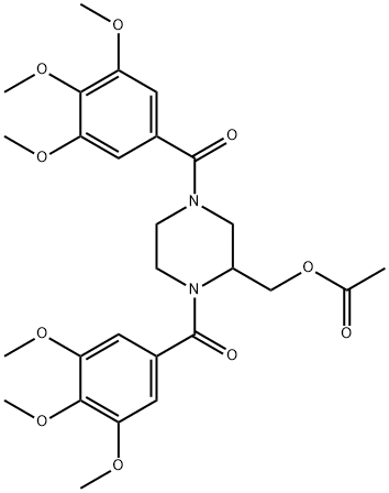 1,4-Bis(3,4,5-trimethoxybenzoyl)-2-piperazinemethanol acetate (ester),129229-98-7,结构式