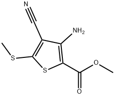 3-氨基-4-氰基-5-甲硫基噻吩-2-甲酸甲酯, 129332-45-2, 结构式